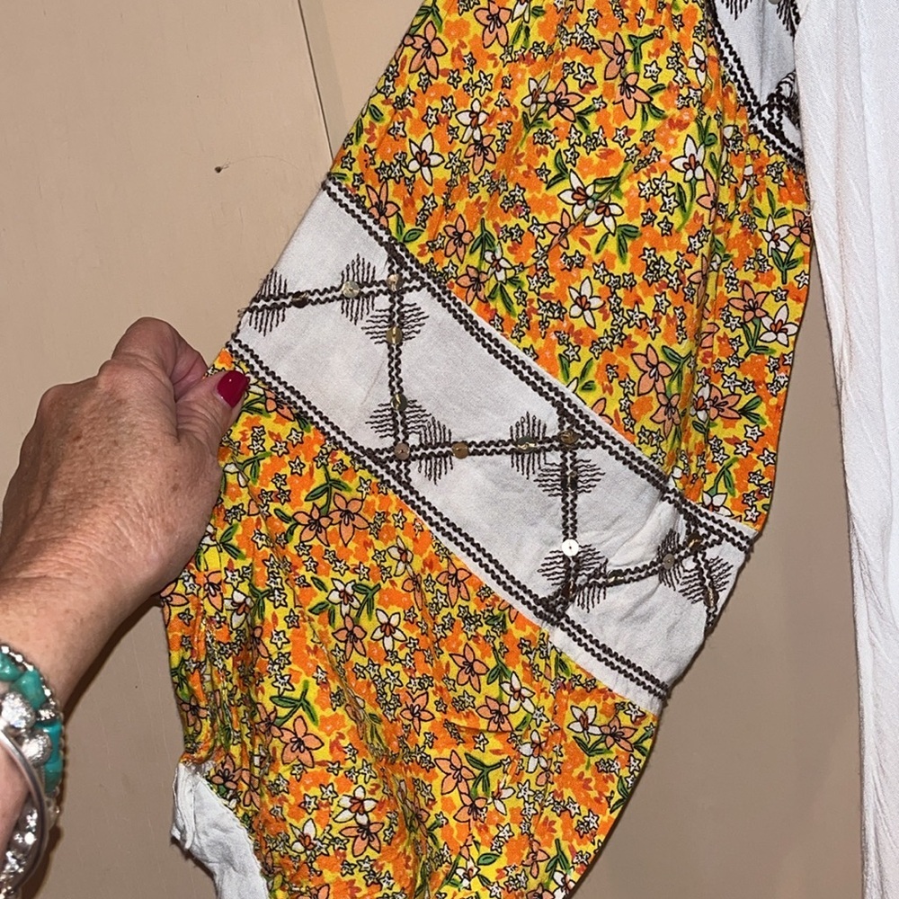 Anandas Bohemian Top With Puffy Sleeves Size Xl - image 5